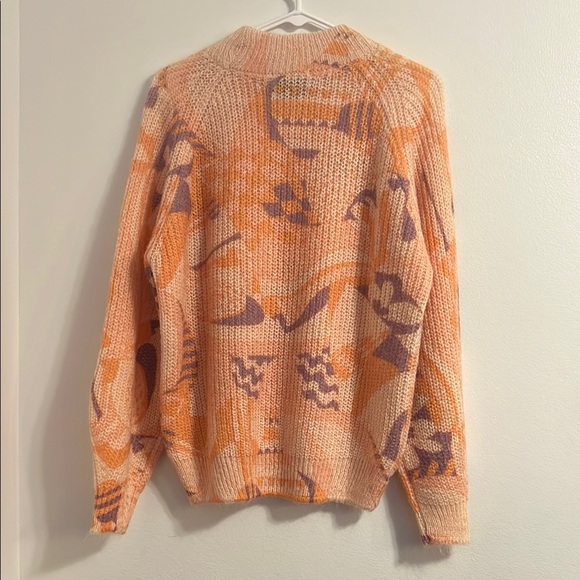 La Petite  Maille Made in Italy Orange and Purple Patterned Sweater  size s/m - Picture 3 of 9
